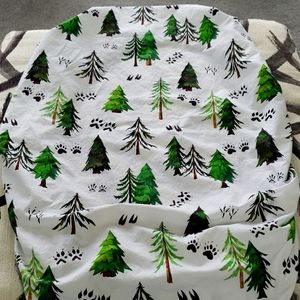 Caden Lane Woodland fitted crib sheet.